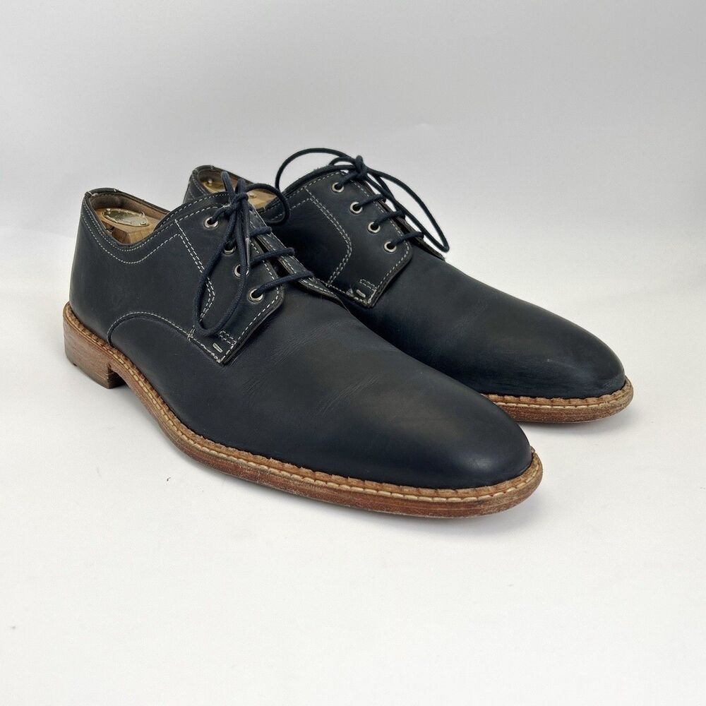 Johnston Murphy J&M 1850 Dress Shoes Mens 11 M Blue Gray Leather Plain Toe Derby